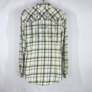 Harley Davidson Women’s Graphic Plaid Button Down Shirt Size M
